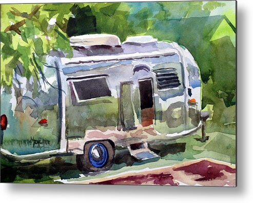 1962 Airstream Metal Print featuring the painting Camping In Style by Spencer Meagher