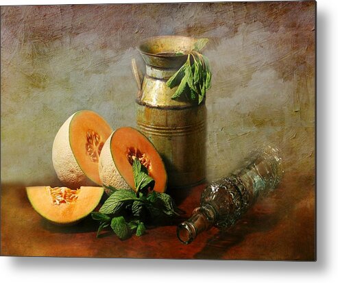 Still Life Metal Print featuring the photograph Cantaloupe by Diana Angstadt