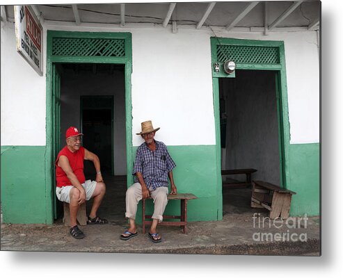 Friends Metal Print featuring the photograph Catching up in Panama by James Brunker