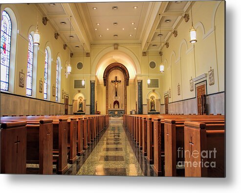 Chapel Metal Print featuring the photograph Chapel Interior 01 by Carlos Diaz