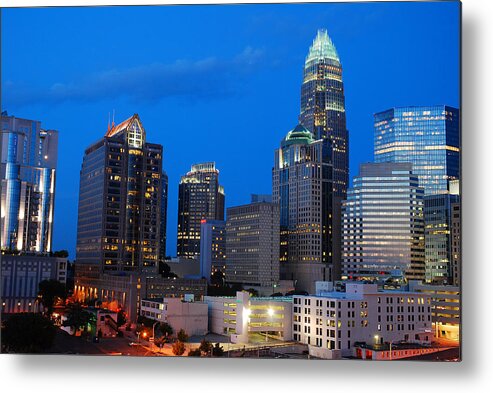 Charlotte Metal Print featuring the photograph Charlotte at Night by James Kirkikis