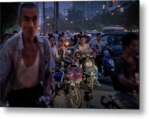 Corporate Business Metal Print featuring the photograph China Daily Life by Kevin Frayer