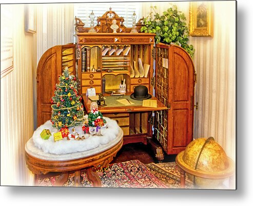 Christmas At The Museum Metal Print featuring the photograph Christmas at the Museum by Carolyn Derstine