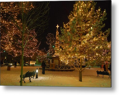 Christmas Metal Print featuring the photograph Christmas in Santa Fe by Carolyn D'Alessandro