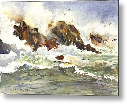 Churning Metal Print featuring the painting Churning Surf by P Anthony Visco