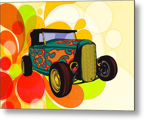 Car Metal Print featuring the digital art Classic Cars 09 by Peter Awax