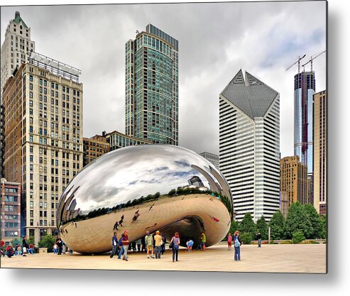 Cloud Gate Metal Print featuring the photograph Cloud Gate in Chicago by Mitchell R Grosky