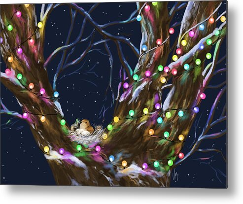 Christmas Metal Print featuring the painting Colorful Christmas by Veronica Minozzi