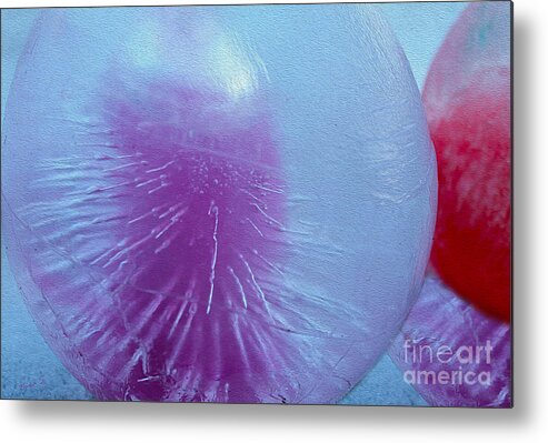 Ice Metal Print featuring the photograph Coloured Ice Creation Print 5 by Nina Silver