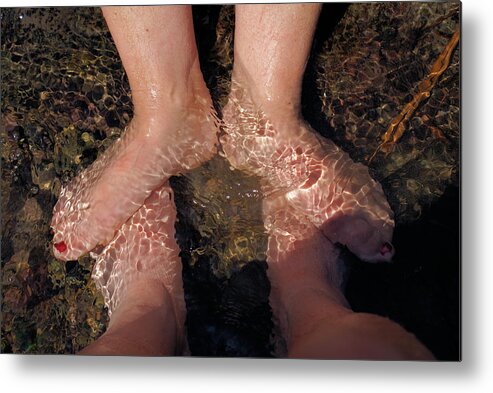 Foot Metal Print featuring the digital art Cooling the feet by Ron Harpham