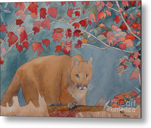 Cougar Metal Print featuring the painting Cougar by Laurel Best