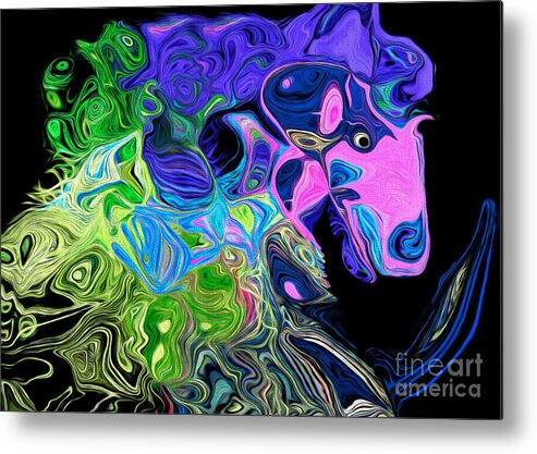 Andee Design Horse Metal Print featuring the digital art Crazy Horse 1 by Andee Design