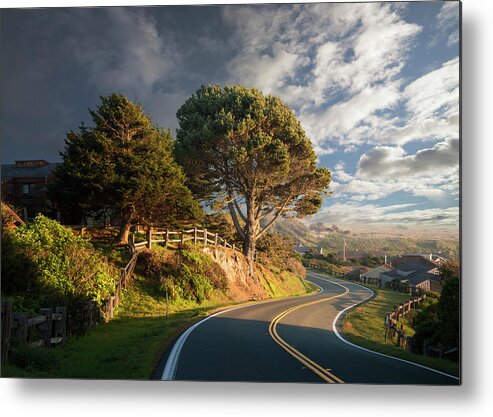 Scenics Metal Print featuring the photograph Curving Road, Late Afternoon by Ed Freeman