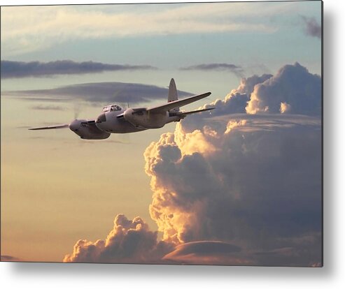 Aircraft Metal Print featuring the digital art D H Mosquito - Pathfinder by Pat Speirs