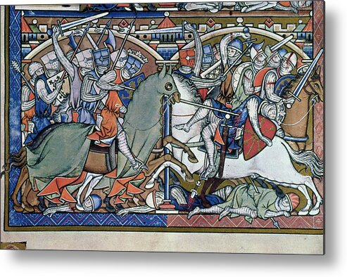 1250 Metal Print featuring the drawing David attacking Syrians by Granger