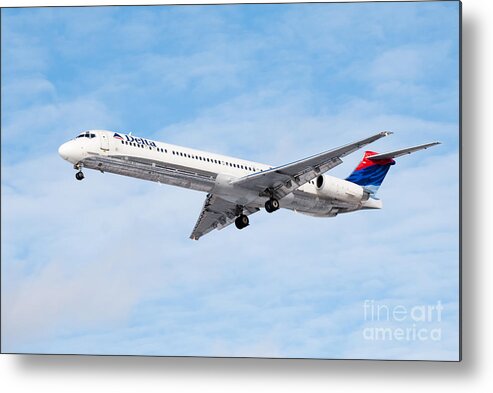Dc-9 Super 80 Metal Print featuring the photograph Delta Air Lines McDonnell Douglas MD-88 Airplane Landing by Paul Velgos