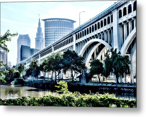 Detroit-superior Bridge Metal Print featuring the photograph Detroit-Superior Bridge - Cleveland Ohio - 1 by Mark Madere