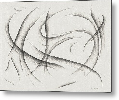 Abstract Metal Print featuring the drawing Developing Love by Michael Morgan