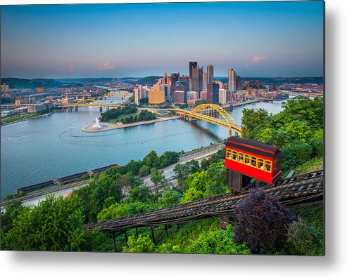 Downtown District Metal Print featuring the photograph Downtown Pittsburgh, Pennsylvania by HaizhanZheng