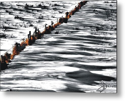 Snow Metal Print featuring the photograph Driften From The South by Darcy Dietrich