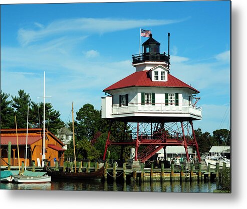 Drum Point Lighthouse Metal Print featuring the photograph Drum Point Lighthouse by Rebecca Sherman