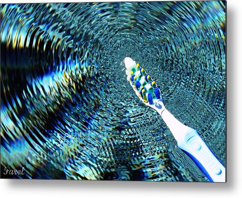Electric Metal Print featuring the photograph Electric Toothbrush by Farol Tomson