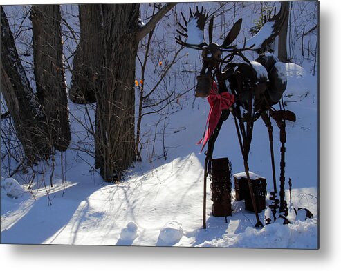 Sculpture Metal Print featuring the photograph Elk Sighting by Jim Vance