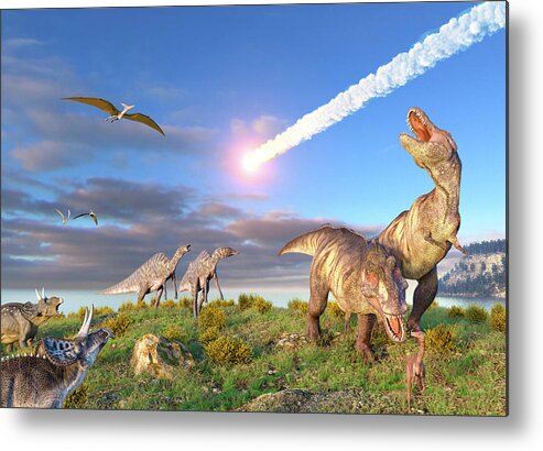 Artwork Metal Print featuring the photograph End Of Cretaceous Kt Event by Roger Harris/science Photo Library