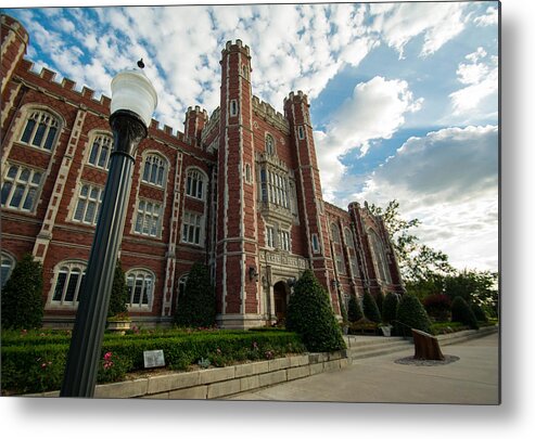 Ou Metal Print featuring the photograph Evans Hall in the Evening by Hillis Creative