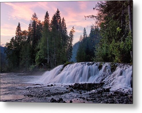 Wells Gray Provincial Park Metal Print featuring the photograph Evening at Osprey Falls by Allan Van Gasbeck