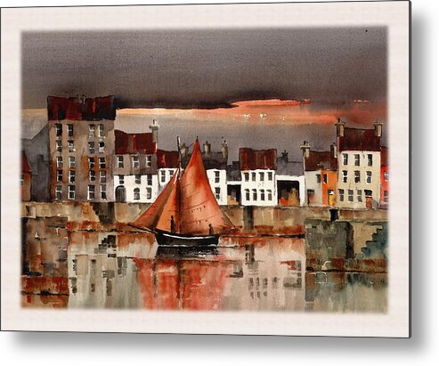 Www.mywobblyireland.com Metal Print featuring the mixed media Evening return by Val Byrne