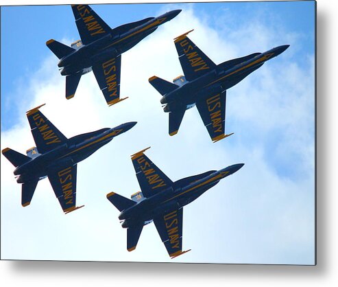 F18 Metal Print featuring the photograph F-18 Blue Angels by Saya Studios