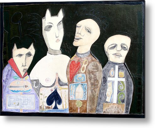 Human Figure Metal Print featuring the painting Family Four by Michael Sharber