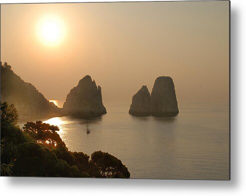 Capri Metal Print featuring the photograph Faraglioni. Sunrise by Andrei SKY