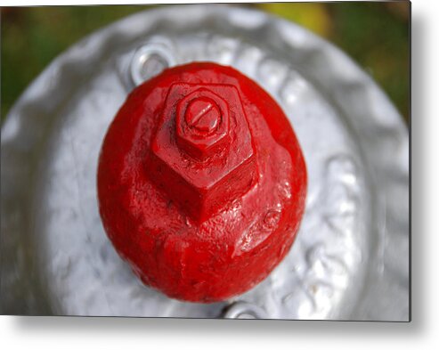 Red Metal Print featuring the photograph Fire Plug by John Schneider