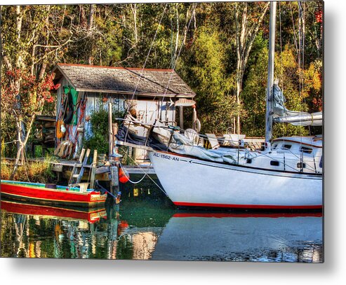 Fish Metal Print featuring the photograph Fish Shack and Invictus Original by Michael Thomas