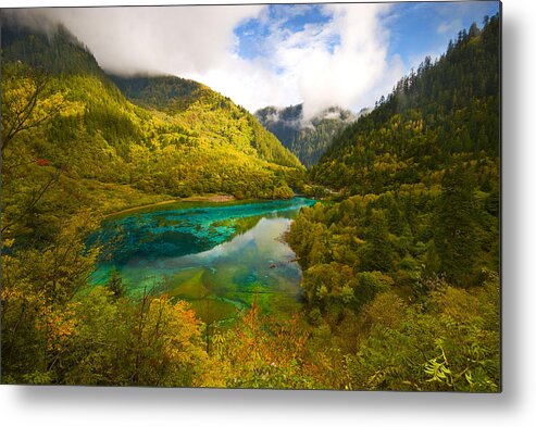 Five Flower Lake Metal Print featuring the photograph Five Flower Lake by Ng Hock How