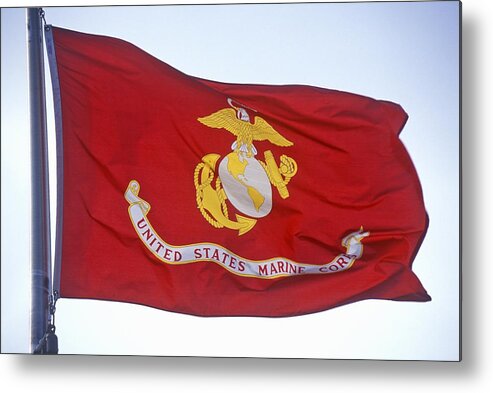 American Culture Metal Print featuring the photograph Flag for US Marine Corps by VisionsofAmerica/Joe Sohm