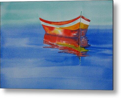 Boat Metal Print featuring the painting Floating by Tara Moorman