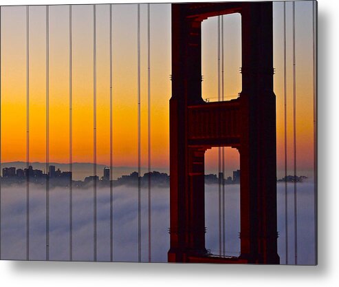 Golden Gate Bridge Metal Print featuring the photograph Fog City by Denise Cottin