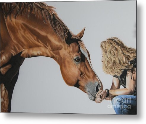 Horse Metal Print featuring the pastel For Amy by Joni Beinborn