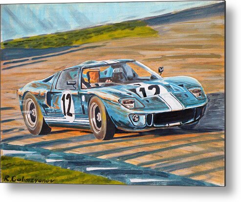 Auto Metal Print featuring the painting Ford GT40 by Rimzil Galimzyanov