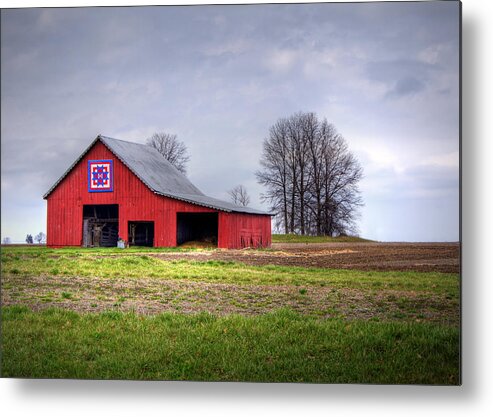 Barn Metal Print featuring the photograph Four Corners Quilt Barn by Cricket Hackmann