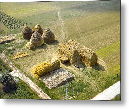 Farm Metal Print featuring the photograph French Haystacks by Chuck Staley