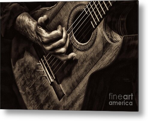 Guitar Metal Print featuring the photograph Fretwork by Clare VanderVeen