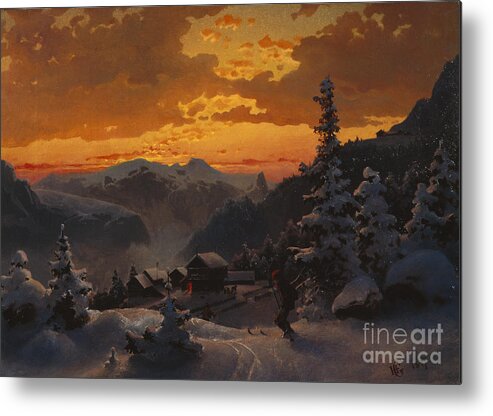 Hans Gude Metal Print featuring the painting From Telemark by Hans Gude