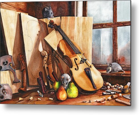 Wood Metal Print featuring the painting Fruit Of The Wood by Peter Williams