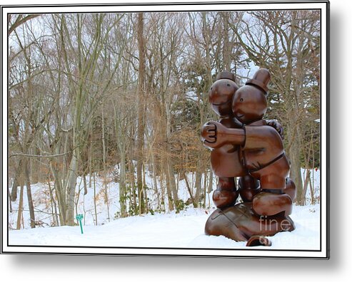 Winter Metal Print featuring the photograph Garden Art In Winter by Dora Sofia Caputo