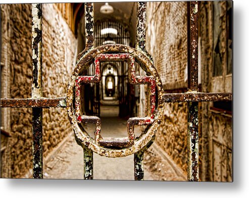 Eastern State Penitentiary Metal Print featuring the photograph Gateway to the Infirmary by Michael Dorn