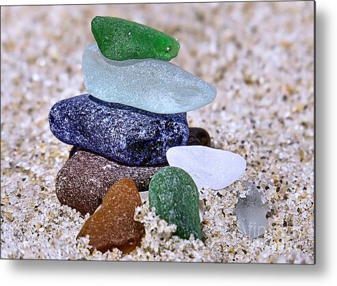 Sea Glass Metal Print featuring the photograph Genuine Sea Glass by Janice Drew